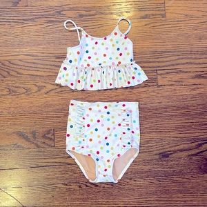 Kortni Jeane 4/5 two piece rainbow dot swimsuit
